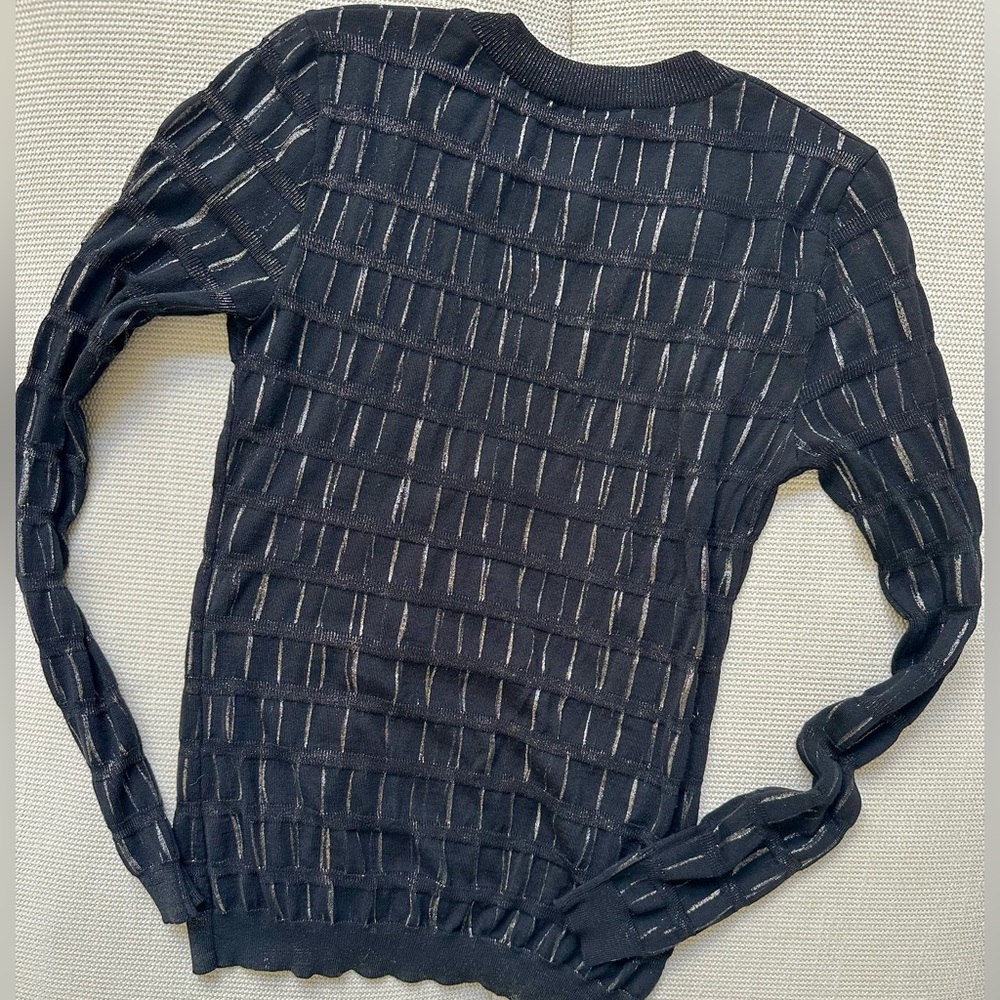 VERSACE fine black/gold cardigan XS-S/40 - Picture 3 of 9